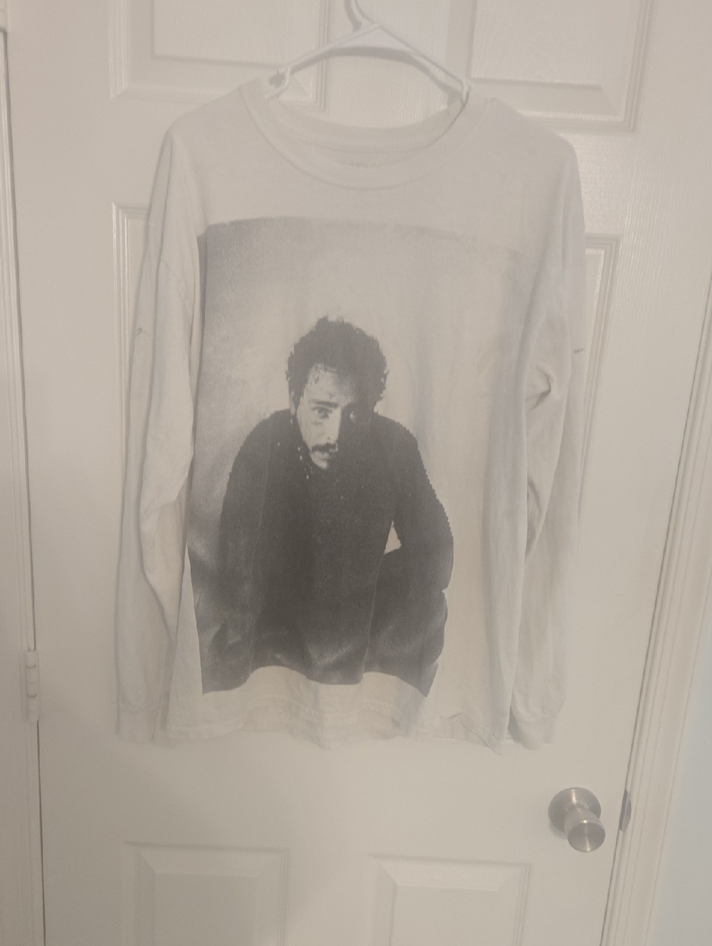 Post Malone Concert Graphic Long-Sleeve Tee with Black Photo Print